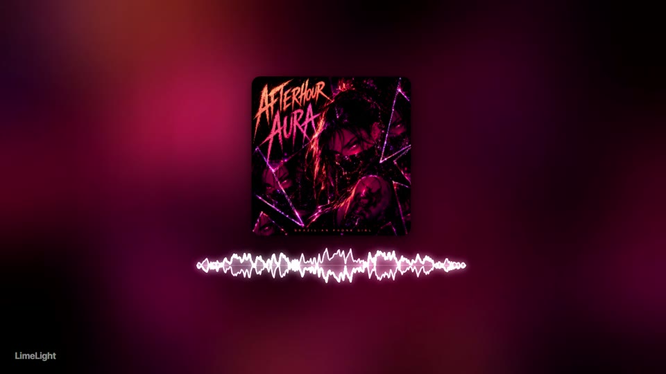 A music visualizer frame exported from LimeLight — the scope look